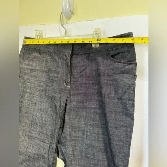 Kenneth Cole Vintage Y2K Embroidered Slit Flare Straight Leg Jean Pant Pocket 10 - Picture 13 of 16